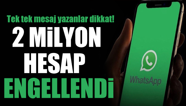 WhatsApp 2 milyon kullanıcıyı engelledi