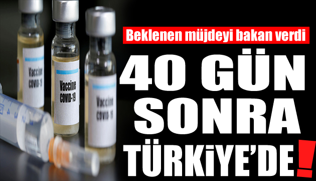 Beklenen müjde geldi! Aşı 40 gün sonra Türkiye de