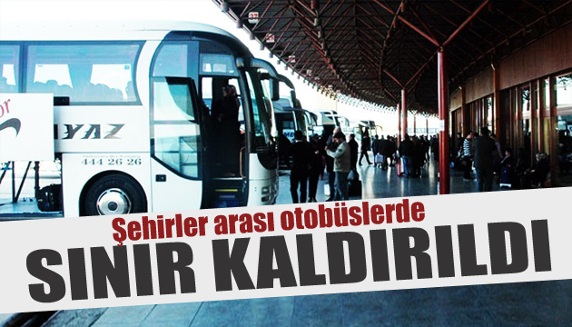 Otobüslerde koltuk sınırlaması kaldırıldı