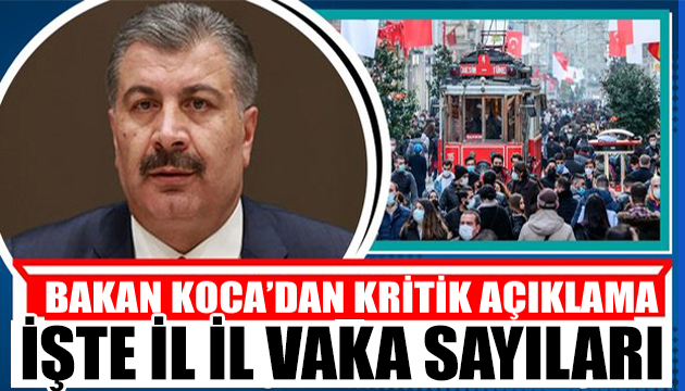 Bakan Koca paylaştı: İl il vaka sayıları!