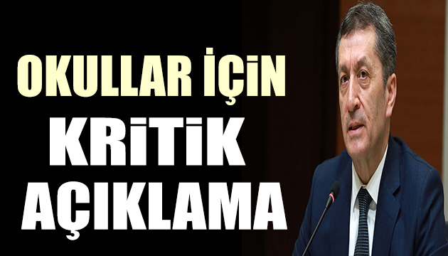 Bakan Selçuk tan okulların açılmasıyla ilgili açıklama