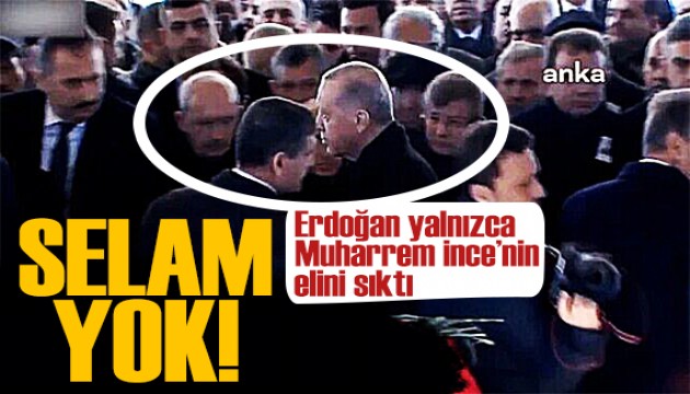 Erdoğan, Deniz Baykal'ın cenaze töreninde: Yalnızca Muharrem İnce ile tokalaştı
