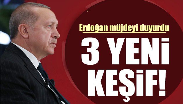 Erdoğan müjdeyi duyurdu: 3 yeni keşif!