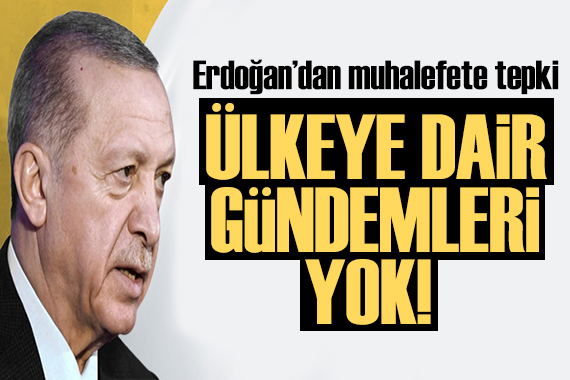 Erdoğan dan muhalefete tepki: Ülkeye dair gündemleri yok