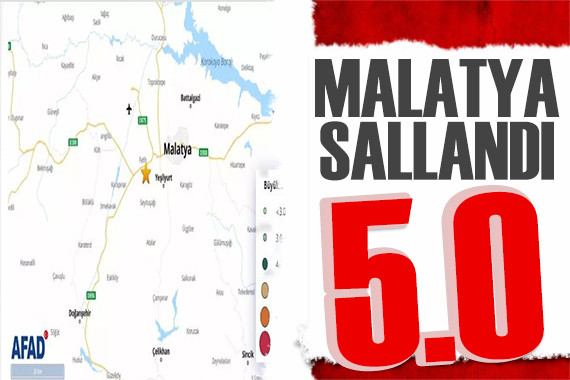 AFAD duyurdu: Malatya da 5 büyüklüğünde deprem!