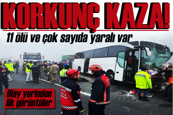 Kuzey Marmara da feci kaza! 11 kişi hayatını kaybetti! Olay yerinden ilk görüntüler