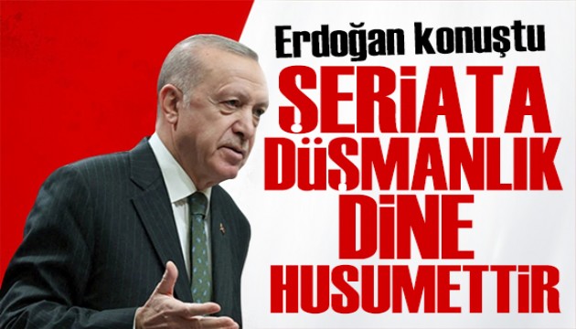 Cumhurbaşkanı Erdoğan'dan önemli açıklamalar: Şeriata düşmanlık dine husumettir