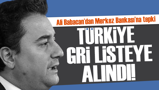 Ali Babacan dan  faiz  tepkisi: Türkiye gri listede!
