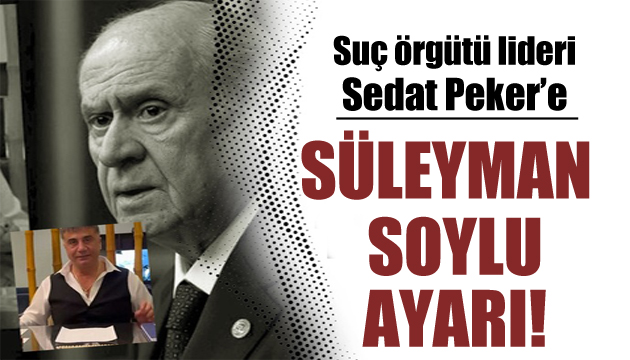 MHP lideri Bahçeli den Sedat Peker e Süleyman Soylu ayarı!