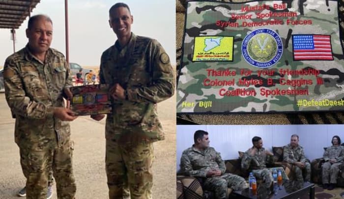 Skandal! Terör örgütü YPG den ABD li komutana dostluk plaketi