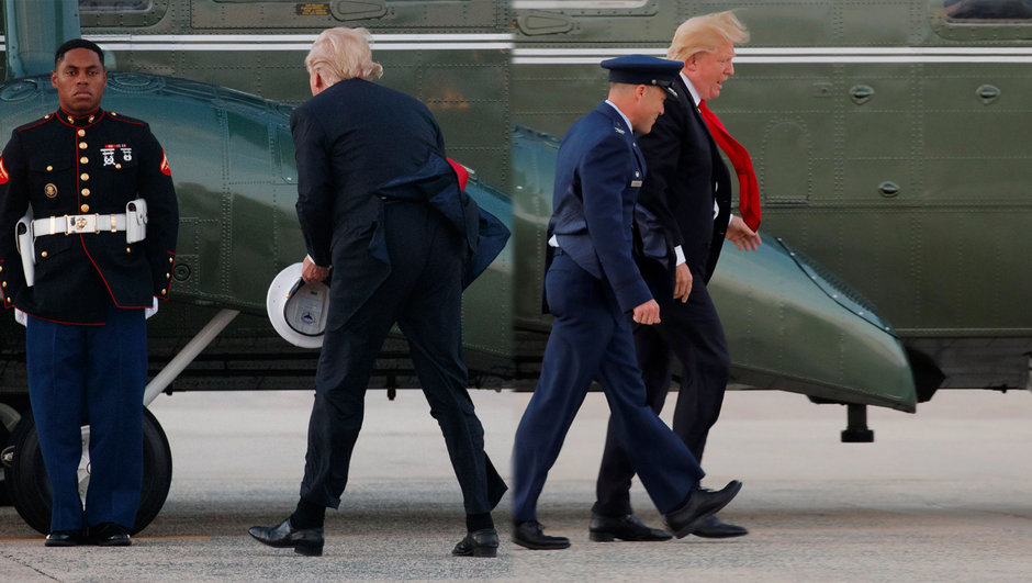 Trump rüzgarın azizliğine uğradı