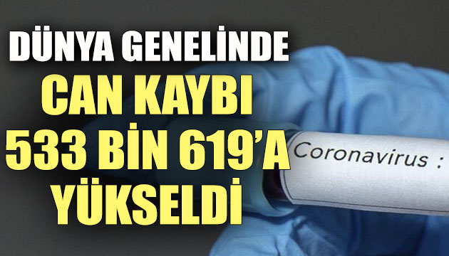 Dünya genelinde can kaybı 533 bin 619’a yükseldi!