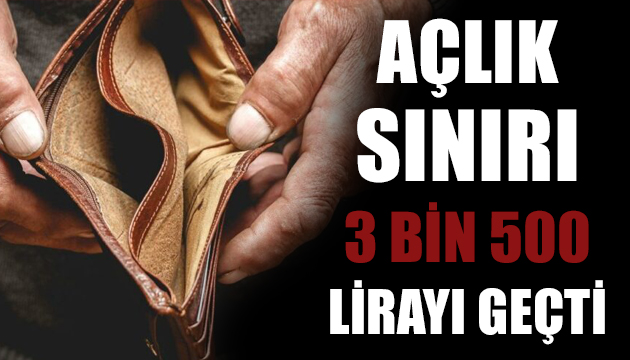 Açlık sınırı 3 bin 500 lirayı geçti!