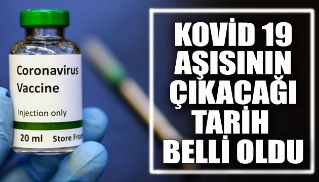 Kovid 19 aşısının piyasaya çıkacağı tarih belli oldu!