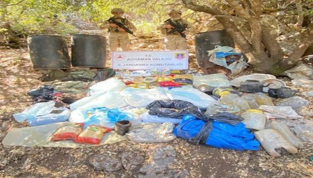 Adıyaman'da PKK'nın yaşam malzemeleri imha edildi!