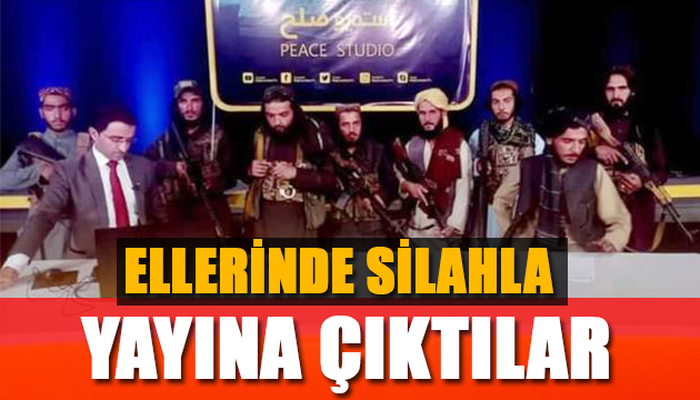 Ellerinde silahla yayına çıktılar