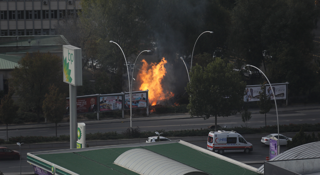 Ankara Eskişehir Yolu üzerinde meydana gelen patlamanın görüntüleri!