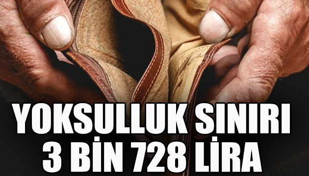 Yoksulluk sınırı 3 bin 728 lira!