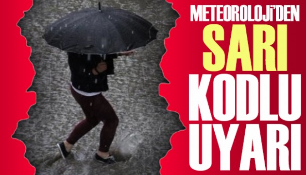 Meteoroloji den  sarı kodlu  uyarı