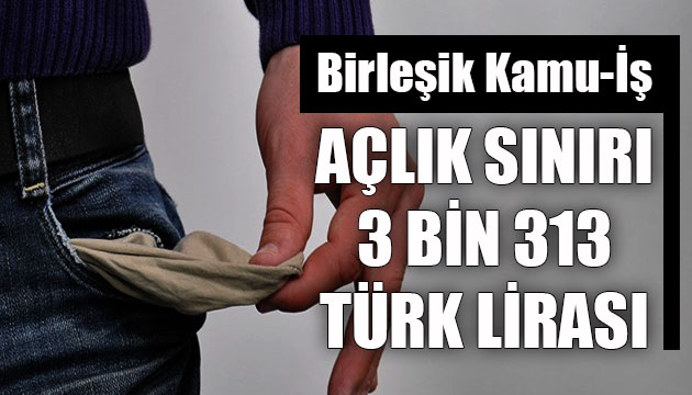 Birleşik Kamu-İş: Açlık sınırı 3 bin 313 lira