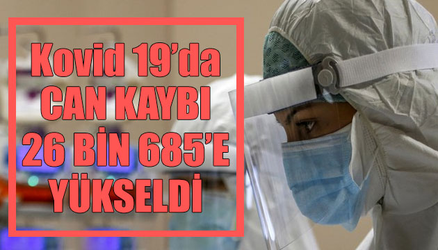 Sağlık Bakanlığı, Kovid 19 da son verileri açıkladı: Can kaybı 26 bin 685 e yükseldi