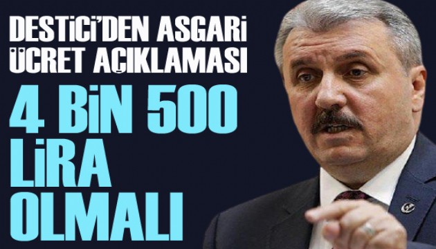 Destici'den 'asgari ücret' açıklaması: 4 bin 500 lira seviyesinde olmalı