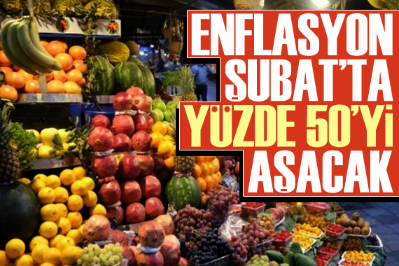 Enflasyon şubat ayında yüzde 50 yi aşacak