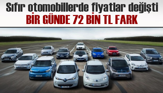 Sıfır otomobillerde fiyatlar fırladı!