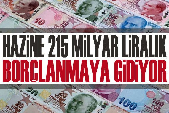 Hazine ve Maliye Bakanlığı, 215 milyar liralık borçlanmaya gidiyor