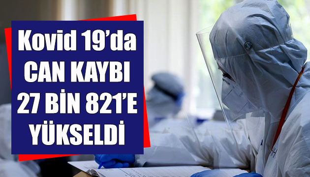 Sağlık Bakanlığı, Kovid 19 da son verileri açıkladı: Can kaybı 27 bin 821 e yükseldi