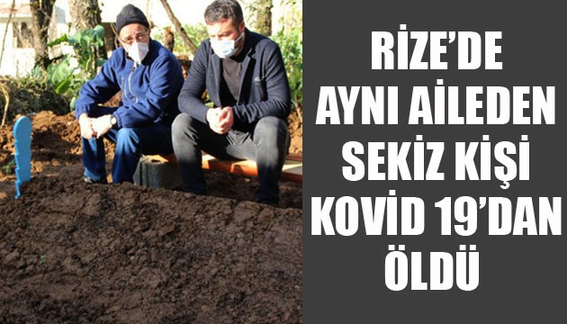 Rize de aynı aileden 8 kişi Kovid 19 dan öldü