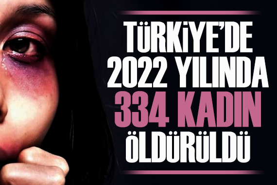 Türkiye de 2022 de 334 kadın öldürüldü