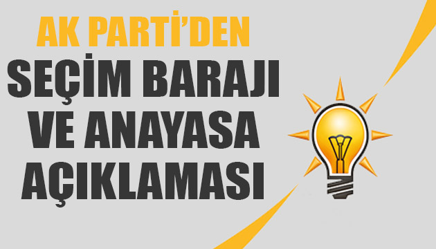 AK Partili Hayati Yazıcı dan  seçim barajı ve anayasa  açıklaması