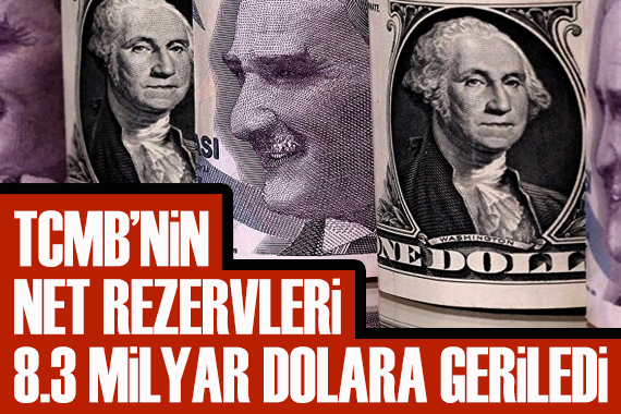 Merkez Bankası net rezervleri 8,3 milyar dolara geriledi