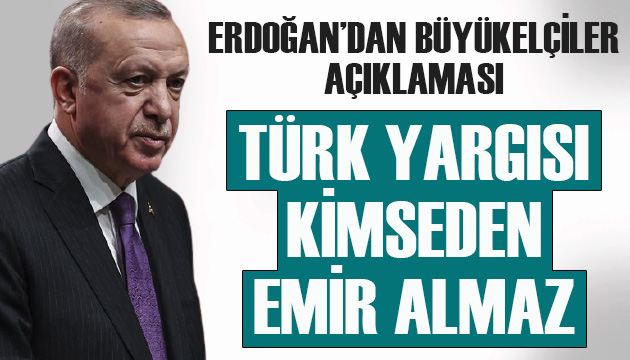 Erdoğan dan büyükelçiler açıklaması: Türk yargısı kimseden emir almaz