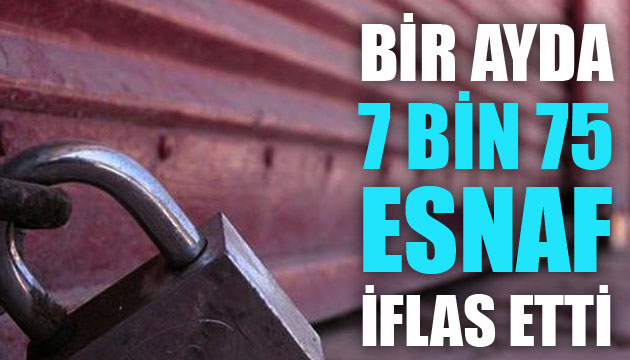 Bir ayda 7 bin 75 esnaf iflas etti