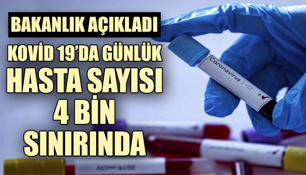 Bakanlık açıkladı: Kovid 19 da günlük hasta sayısı 4 bin sınırında