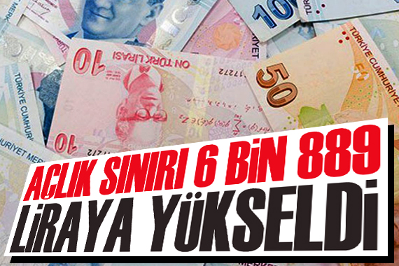 Açlık sınırı 6 bin 889 liraya yükseldi