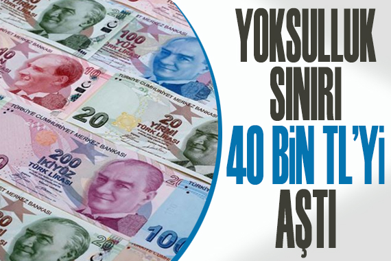 Yoksulluk sınırı 40 bin TL yi aştı!