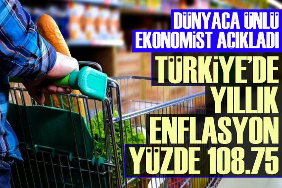 Dünyaca ünlü ekonomist açıkladı: Türkiye de yıllık enflasyon yüzde 108.75