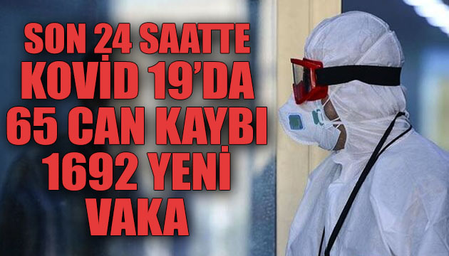 Son 24 saatte Kovid 19 da 65 can kaybı 1692 yeni vaka!