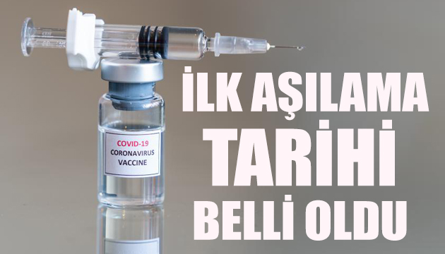 Korona aşısında ilk aşılama tarihi belli oldu