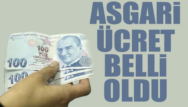 Asgari ücret belli oldu