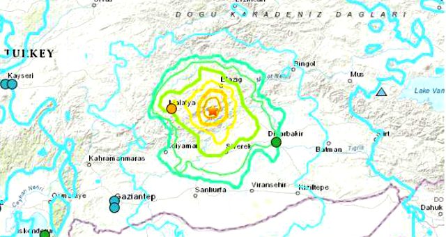 Korkutan deprem sonrası ABD den dikkat çeken harita paylaşımı