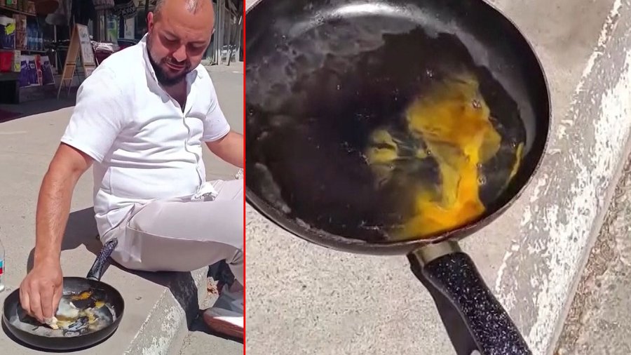 İstanbul’da asfalta yumurta pişiren sıcak