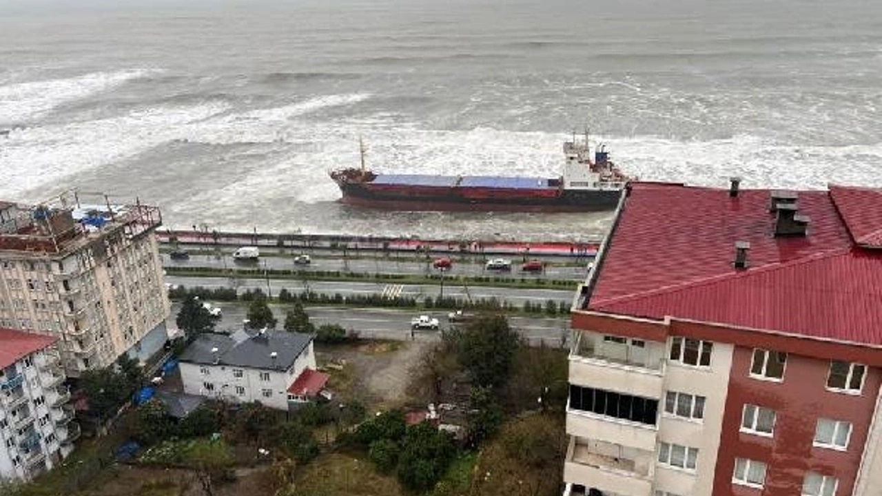 Artvin de gemi karaya oturdu