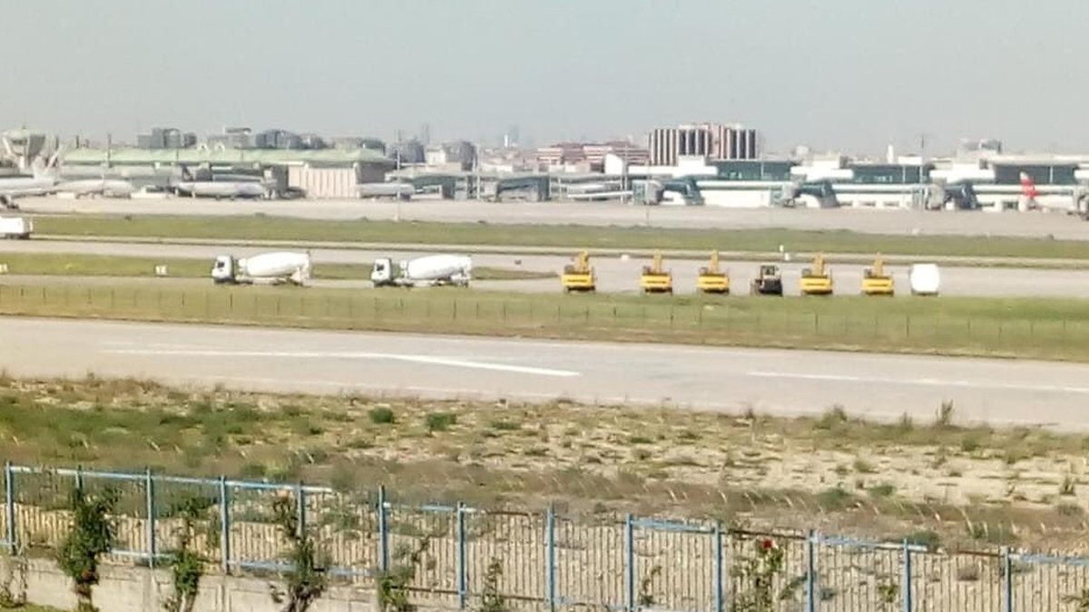 Atatürk Havalimanı na giren iş makinelerine tepki
