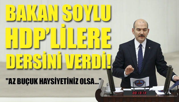 Bakan Soylu HDP li vekillere dersini verdi: Az buçuk haysiyetiniz olsa...