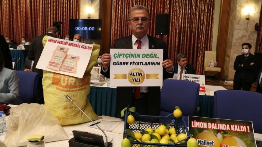 Meclis te limon kasasıyla eylem