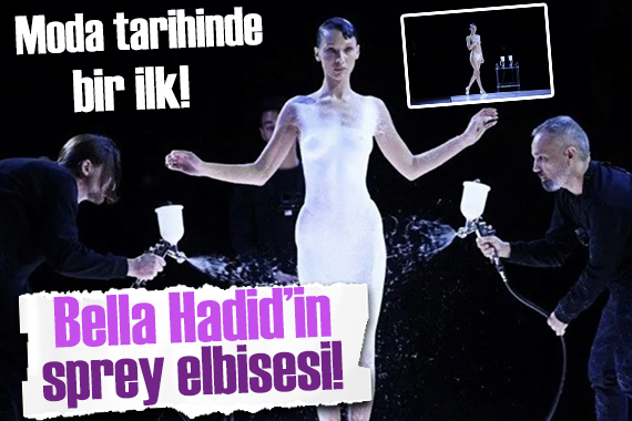 Bella Hadid in sprey elbisesi: Modada bir ilk!
